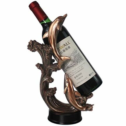 DLOETT Creative Dolphin Wine Rack Decoration Home Decor Wine Cabinet Living Room Winery Bar Crafts Home Wine Shelf