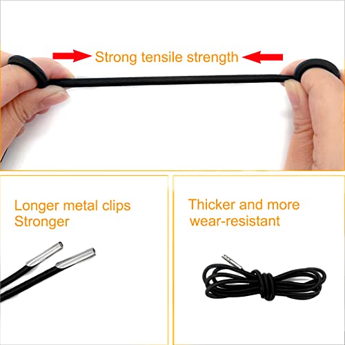 Peslogy 4pcs Black Replacement Cord for Zero Gravity Chair Universal Elastic Chair Repair Cord Ties Kit for Sun Loungers, Garden Chairs, Outdoor