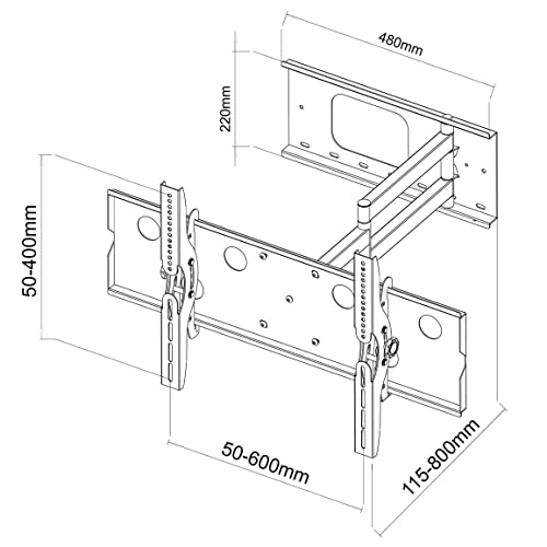 Intec brackets - Long Reaching Heavy Duty Cantilever TV Wall Mount Bracket- 800MM Reach perfect for TV’s 40” – 60” – Extra Strong Design rated at