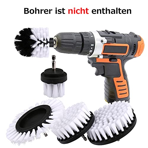 Brush Attachment Drill Set 5 Pieces Drill Brushes Attachment Cleaning Brush Rim Brush Scrubber Cleaning Brush Kit for Rims, Bathtub, Tiles, Kitch