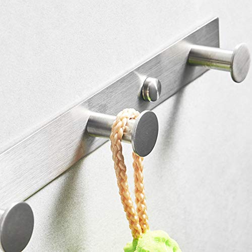 HIGOH Towel Rack Hanger Rack Stainless Steel Hooks Wall Towel Bar Kitchen Towel Holder Rack with 2 Hooks Bathroom Wall Mounted Hooks Bathroom Har