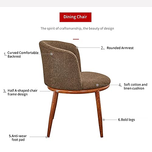 WALNUT Dining Room Chairs Nordic Style Dining Table With Chairs Set Furniture Cotton Linen Solid Wood Hotel Kitchen Restaurant Stool (Color : Blu