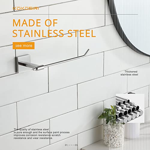 KOKOSIRI Hand Towel Rail Bathroom Towel Holder for Bath Kitchen 9 Inch Necklace Holder Hanger Chrome Stainless Steel Wall Mounted B3005CH