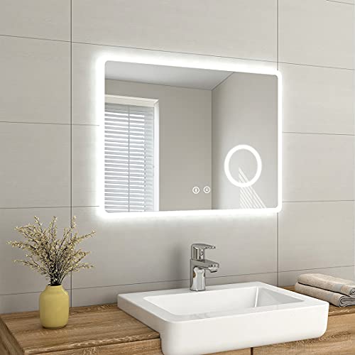 EMKE 500 x 700 mm Illuminated LED Bathroom Mirror LED Mirrors Light with Touch Control Switch + Demister