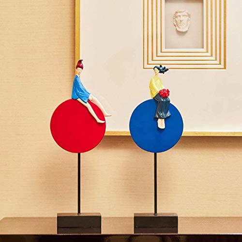 n/a Couple Character Sculpture Decoration, Living Room Study Wine Cabinet Handmade Resin Portrait Artwork Wedding Home Decoration Gift