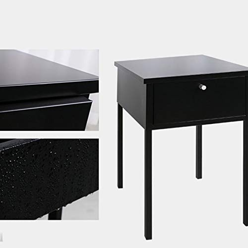 JYDQM Fashion Bedside Table Simple Nordic Bedroom Bedside Table, Tall Metal Bedside Table, Black