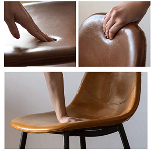 Modern Kitchen Dining Room Chairs Leather Dining Chairs Kitchen Chair Water Proof PU Leather Side Chair With Black Metal Legs For Dining And Livi