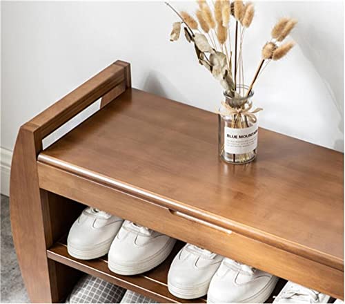 SDFGH Shoe Bench Rack Removable Cushion Hidden Storage Compartment Side Drawer Shoe Storage Organizer Shoe Cabinet (Color : Rosso, Size : 32x46x1