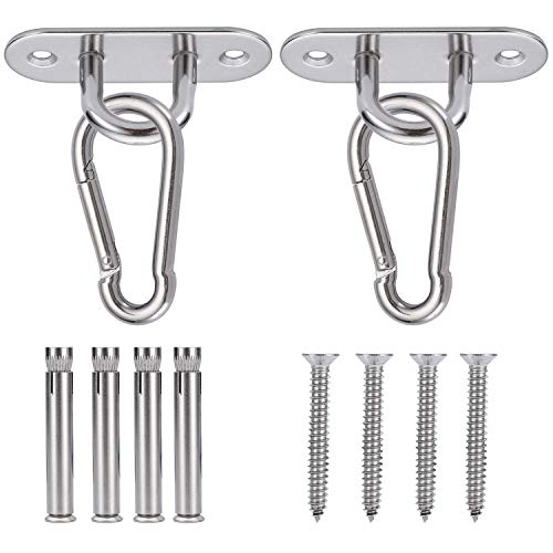 FORMIZON Set of 2 Swing Hangers Hooks, Heavy Duty Swing Hangers 900KG Capacity, Stainless Steel 180°Swivel Hammock Hooks for Concrete Wooden Sets