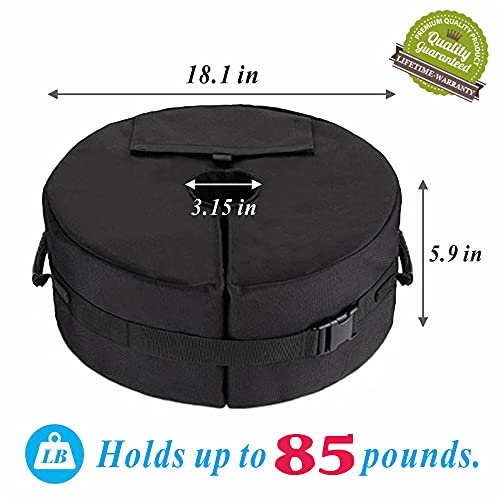 LYXIHAP 18" Round Detachable Umbrella Base Weight Bag, Umbrella Weights with Large Openning and 2 Handle for Patio Beach Outdoor Cantilever or Fl