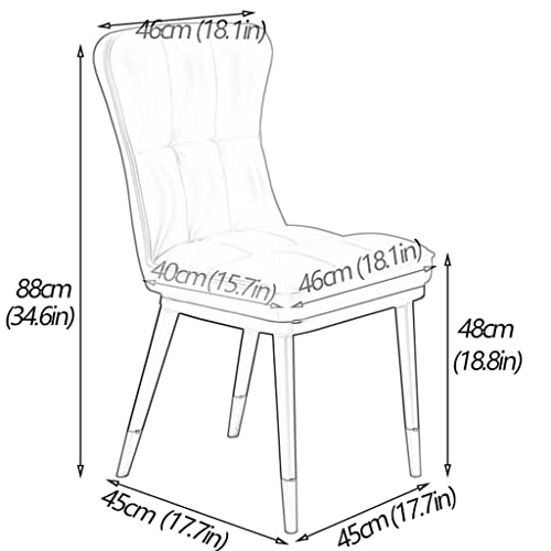 Kitchen Dining Room Furniture Chairs PU Leather Dining Chair Set Of 6 High Back Soft Seat Soft Padded Seat Kitchen Chair with Metal Chair Legs Fo