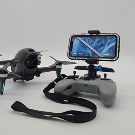 3D Innovators Phone Holder Mount for DJI FPV Remote Controller | NO Screws Required | Easy SNAP ON Install | (Blue Thumbscrew)
