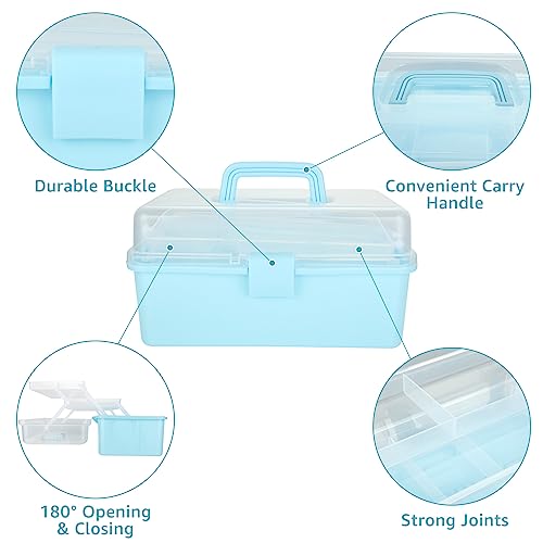 YAYODS 2 PCS 3 Layer Multipurpose Storage Box, Medicine First Aid Storage Box Home, Art & Crafts Case, Sewing Box with Handle for Craft, Cosmetic