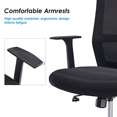 Sunon Ergonomic Office Chair - Mesh Mid-Back Desk Chair with Lumbar Support and Rollerblade Wheels