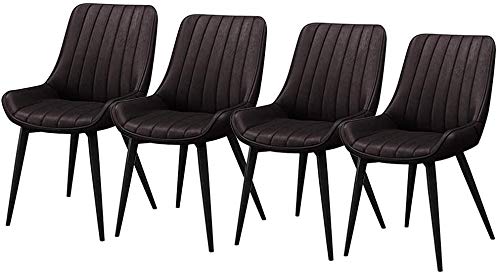 Modern Kitchen Dining Room Chairs Set Of 4 Dining Chairs Leather Soft Seat Living Room Chairs Non-Slip Metal Legs Kitchen Chairs For Reception Of