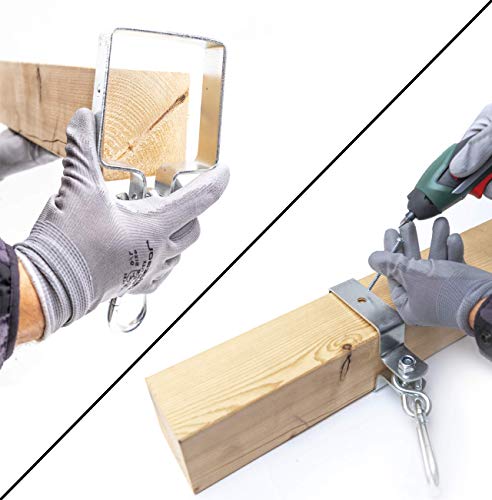 GreenTouch Set of 2 Rocking Hooks Square 9 x 9 cm for Stable Function of Swings Training Equipment Hammocks Tree Hooks, Set of 2