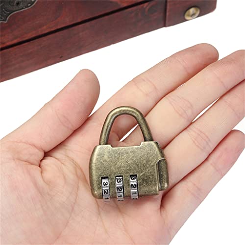 MIAOHY Wooden Chest Antique Wooden Lock Chest Treasure Storage Box Home Decor for Keeping Earrings Small Things