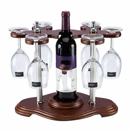 ZYZMH European Style Wooden Wine Rack, Wine Glass Rack Display Creative Decoration Wine Bottle Rack