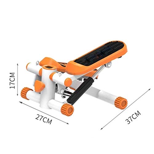 TWDYC Fitness Stair Stepper - Mini Stepper Fitness Cardio Exercise Trainer Twisting Action with Resistance Bands Green and Orange 37 * 27 * 17cm