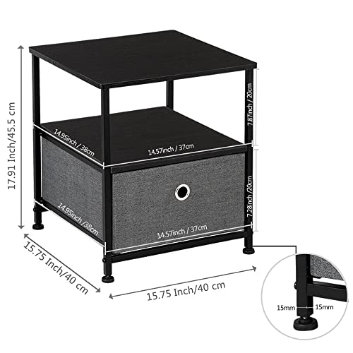 FGHOEV 1 Drawer Nightstand Bedside Jewelry Organizer Makeup Storage Box Cabinet Container Drawer Organizer for Home Bedroom Furniture