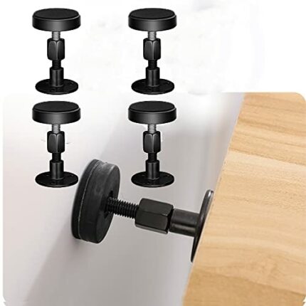 OUKEYI 4 Pack Adjustable Threaded Bed Frame Anti-Shake Tool,Bed stoppers, Headboard Stoppers,Wall Bed headboard Anti-Shake Fixer for Beds Cabinet
