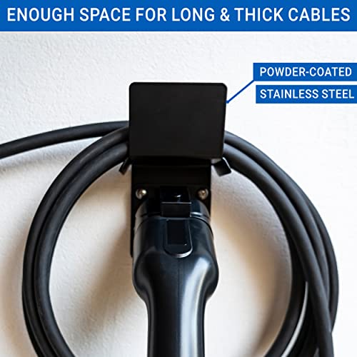 EVify Type 2 Cable Holder • EV Charger Holder • Type 2 Charger Wall Mount • Plug Holder Wall Bracket