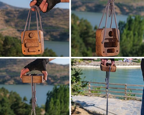 masilas Portable Hangboard for Rock Climbing Holds Fingerboard Trainer for Hand Grip Strength Pull-Up Grips Arm Pinch Grip Forearm Exerciser Trai