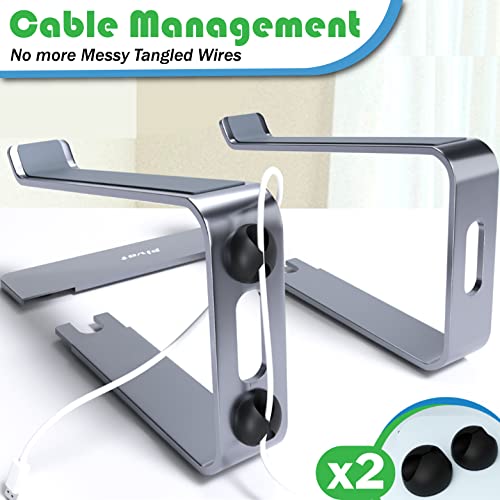 Laptop Stand for Desk, Computer Stand for Laptop, Laptop Riser - Apple Macbook Stand, Dell, HP, Macbook Pro Air - Grip Pads and Cable Management