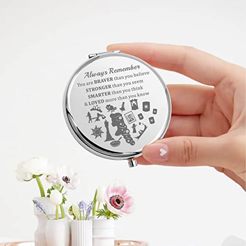 KEYCHIN Rapunzel Pocket Mirror Princess Tangled Fans Gifts Always Remember You are Braver Stronger Smarter Than You Think Compact Makeup Mirror f