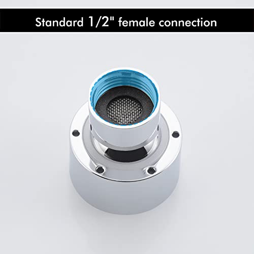 KES Rainfall Shower Head 8-Inch Rain Shower Head Overhead Replacement, Fixed Shower Head Adjustable with Swivel Ball Round Chrome, J201