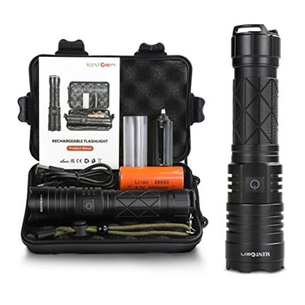 XLENTGEN Torches LED Super Bright 20000 Lumens Rechargeable Torch with Power Bank Function, IPX4 Waterproof, 5 Modes Powerful Tactical Flashlight