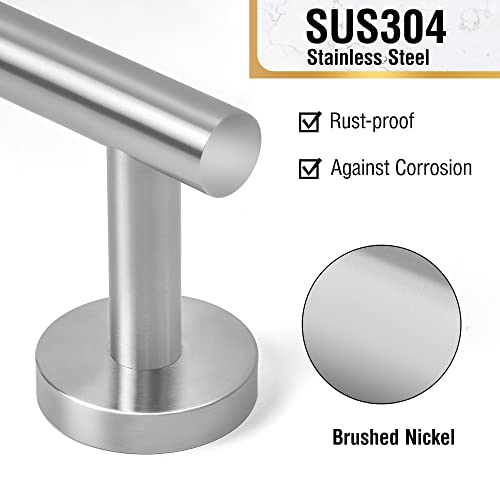 HITSLAM Brushed Nickel Towel Rail Wall Mounted, 50.3CM Bathroom Towel Holder, SUS304 Stainless Steel Hand Towel Bar, Home Decor Bath Towel Hanger