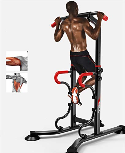 JFJL Multifunctional Power Tower Adjustable Heights Workout Dip Station for Adults And Kids Home Gym Strength Training Fitness Equipment Newer Ve