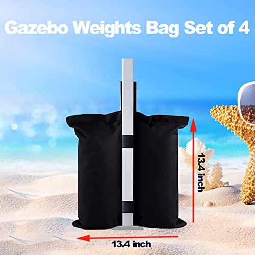 Gazebo Weights Set of 4 Heavy Duty Sand Weight Bags 600D Gazebo Weights Bags PVC Waterproof Gazebo Leg Weights for Gazeb, Pop Up Canopy Tents Out
