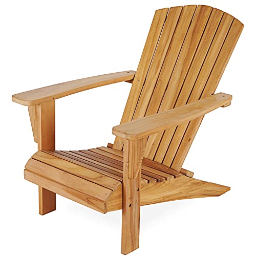 OTSUN Teak Oversized Adirondack Chair, 100% Solid Grade-A Teakwood Patio Chairs Weatherproof for Outdoor, Yard, Poolside