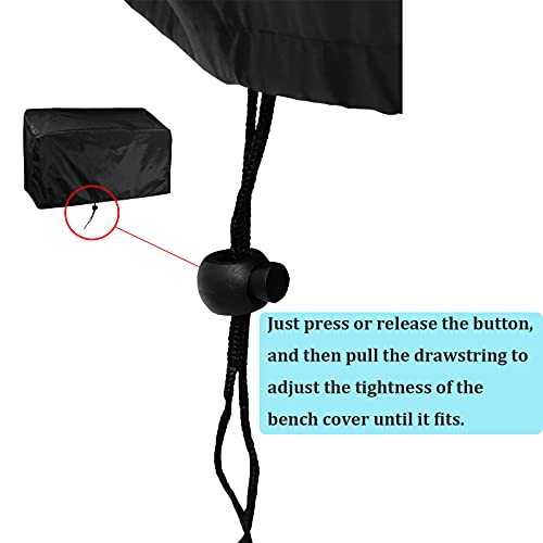 OUTLS 2 Seater Garden Bench Cover, Water Resistant Oxford Fabric Windproof, Anti-UV, Tear proof Outdoor Bench Seat Cover