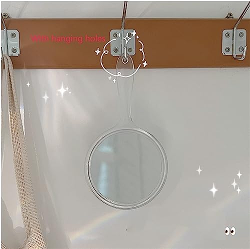 SKY Creation Makeup Hand Mirror, Double-Sided Handheld Mirror 1X/3X Magnifying Mirror with Handle, Wall mounted Mirror, (Crystal Clear) 5.7" X 10