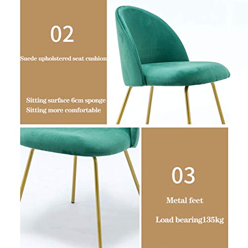 Modern Kitchen Dining Room Chairs Velvet Dining Chair Soft Seat And Back Velvet Living Room Chairs with Sturdy Metal Legs Kitchen Chairs (Color :