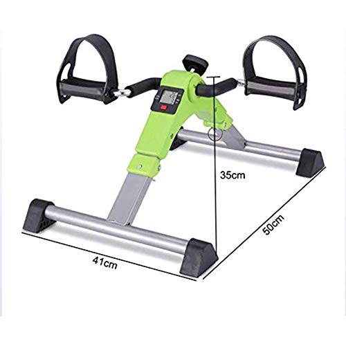 LUNEZY Folding Arm and Leg Pedal Exerciser Indoor Portable Mini Exercise Bike Gym Fitness Leg Cardio Training Resistance Adjustable with LCD Disp