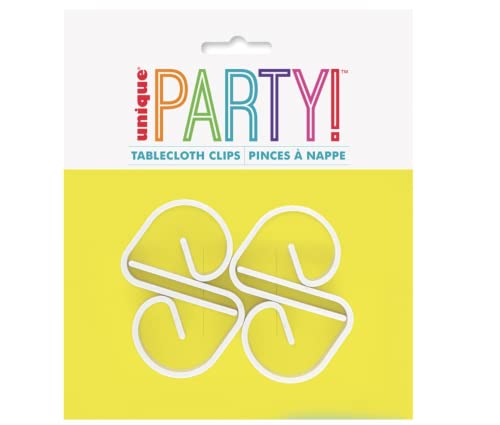 Unique Tablecloth Clips-Pack of 4, White Plastic, 4 Pack
