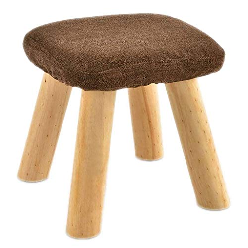 LUKEO Wooden Bench -square Solid Wood Fashion Square Stool Fabric Sofa Stool Chair Household Coffee Table Stool (Color : D)