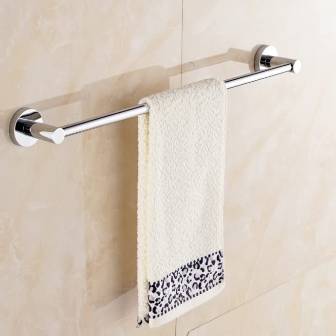 HIGOH Stainless Steel Single Rod, Simple Towel Rack Hardware Accessories Bathroom Decorative Towel Rack Towel Holder Statues Decoration/Silver