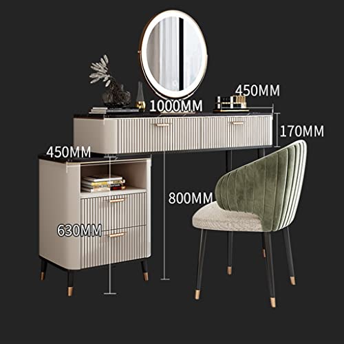 BVDSG Dressing Table Solid Wood Retractable Dressing Table Bedroom Furniture Storage Cabinet