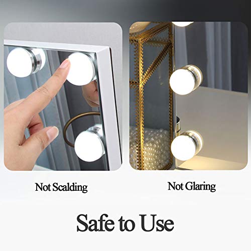 DAYU Hollywood Vanity Makeup Mirror 58x46 cm with 12 Lights, Desk Light Up Wall Mirror with Touch Screen USB Port for Dressing Table