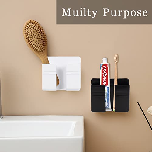 CIOUYAOS 4PCS Wall Mount Phone Holder with Adhesive, Charging Stand Holders with Data Cable Receiving Hole, Multipurpose Control Storage Box for