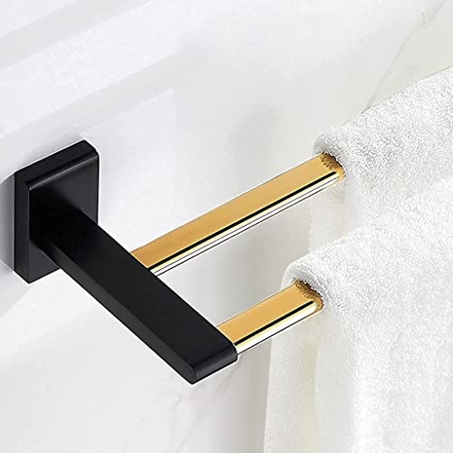 HIGOH Towel Rack Bathroom Bathroom Towel Rail Rack Holder Double Towel Bar Hanger Wall Mount Towel Rack Contemporary Style Tower Hanger Bathroom