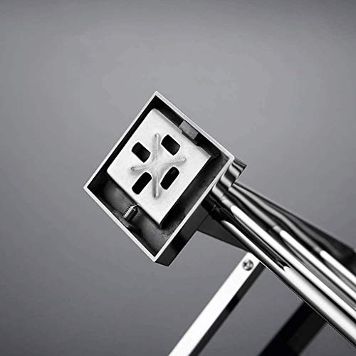 N/A Double Space Stainless Steel Towel Rack, Wall-Mounted Towel Holder Organizer Towel Shelf,Toilet Paper Holder, Towel Hook, for Bathroom Kitche