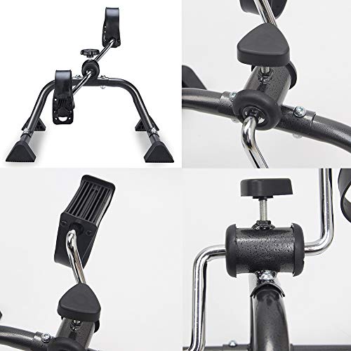 HUANGXING - Mini Exercise Bike, Foot Pedal Exerciser, Arm and Leg Exerciser, Work Out and Rehabilitation, Sturdy Exerciser with Adjustable Resist