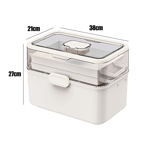LIKEUDO Portable First Aid Medicine Storage Box 3 Layer Medicine Cabinet Organizer Household Medicine Storage Box Medication Organizer Case with