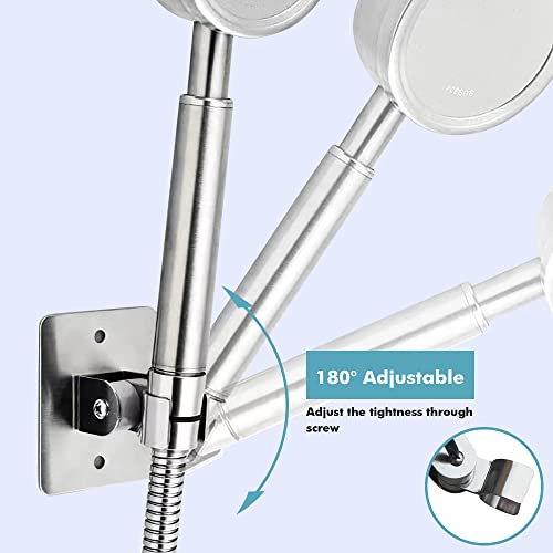 Adhesive Handheld Shower Head Holder Stainless Steel Showerhead Bracket Adjustable Shower Spray Holder Wall Mount Shower Wand Holder Universal Dr